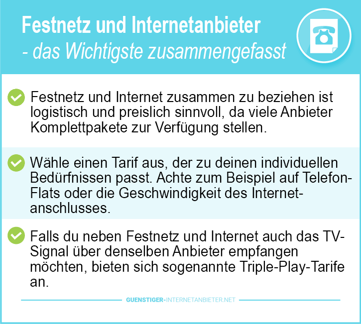 Festnetz und Internetanbieter Vergleich